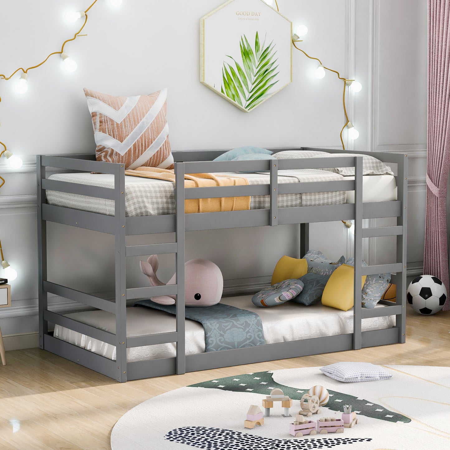 Twin Over Twin Bunk Bed with Ladder
