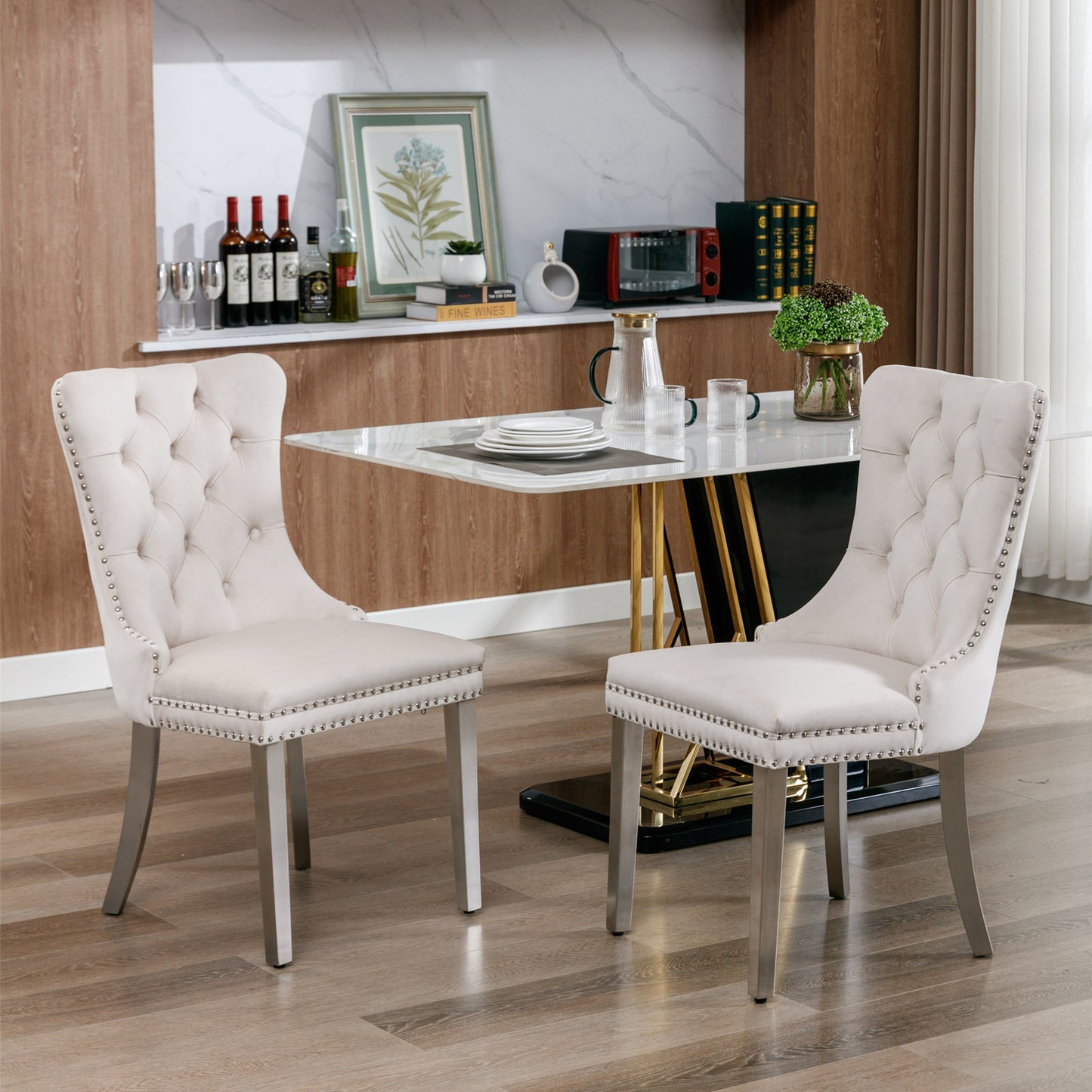 Nikki Collection Modern, High-end Tufted Solid Wood Contemporary Velvet Upholstered