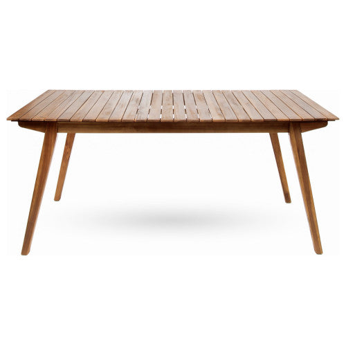 Outdoor 6 Seater Acacia Wood Dining Set with Cushions, Teak Finish Patio Table and Chairs for Garden, Backyard Outdoor Dining Furniture Set