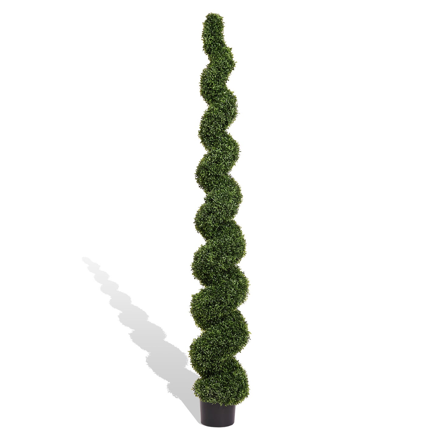 Spiral Topiary Trees Artificial Outdoor Faux Boxwood Plants Twisted Green Potted Trees for Garden Front
