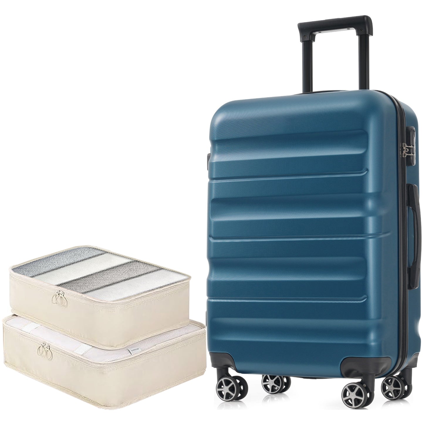 Hardshell ABS Luggage with Spinner Wheels, Lightweight Travel Suitcase for Men & Women