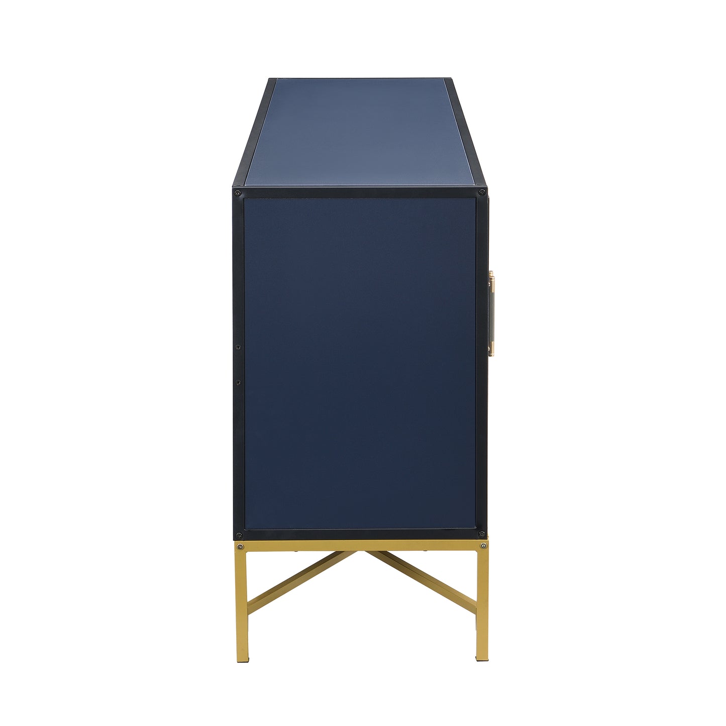 Distinctive Features of Four-Door Sideboard with Metal and Cross-Leg Design,Suitable for Living Rooms,Entrance and Study
