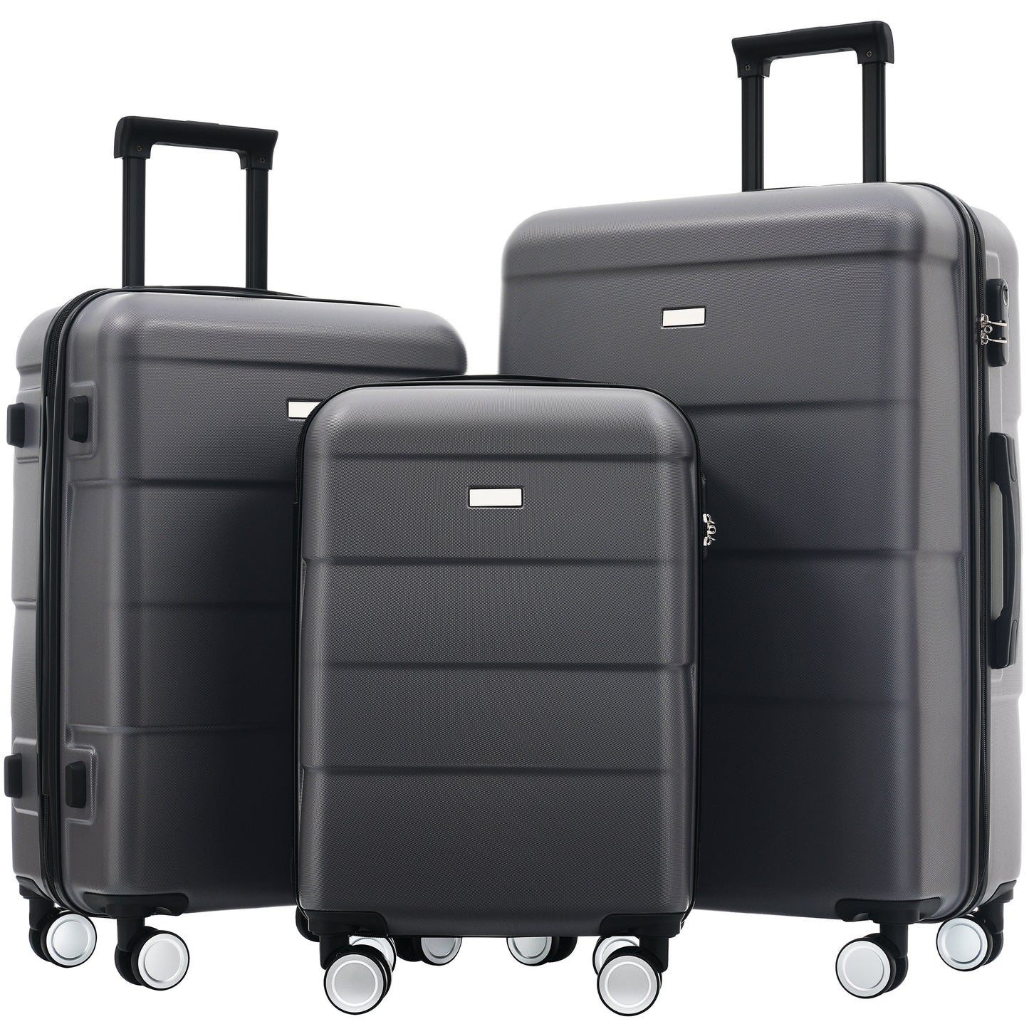 Hardshell Luggage Sets 3 Piece Double Spinner Wheels Suitcase with Handle Password Lock, Lightweight 20'+24'+28' Luggage