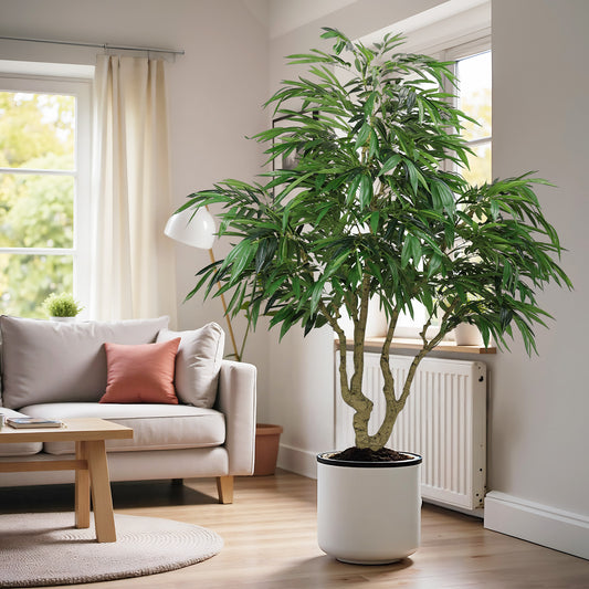 7FT Artificial Plant Plastic Green 1-piece set for Home, Office and Décor Display