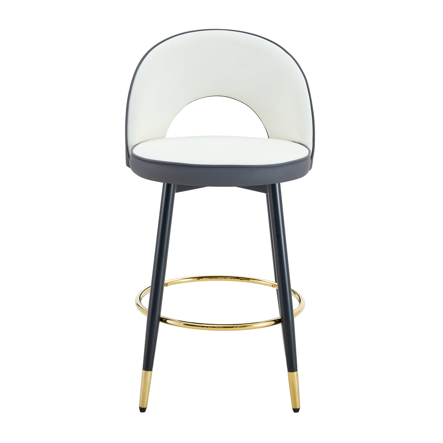360° Swivel Bar Chair – Modern PU Upholstered Bar Stool with Black Metal Legs, Adjustable Kitchen Counter Stool