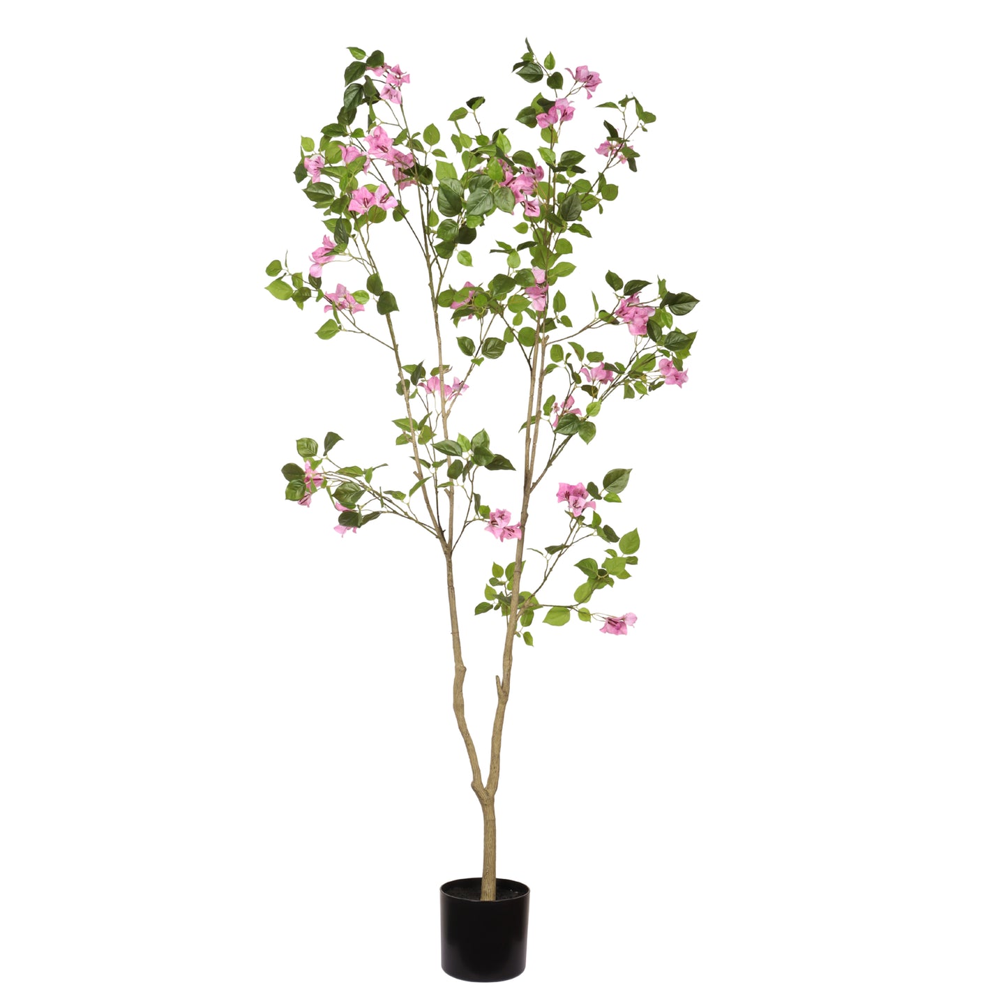 Artificial Bougainvillea Tree with Black Plastic Pot, Realistic Fake Flowering Tree for Indoor Home Office Decor,