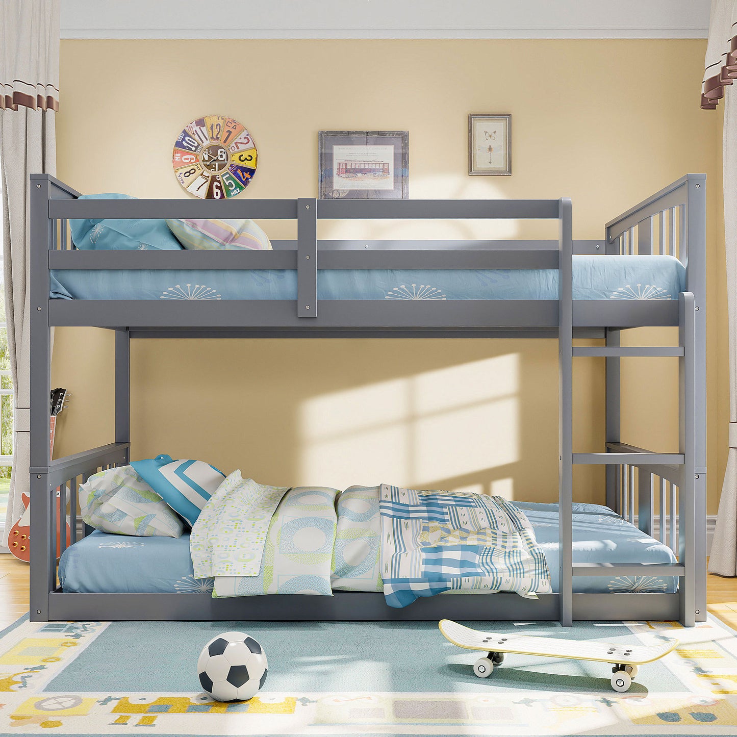 Twin Over Twin Bunk Bed with Ladder