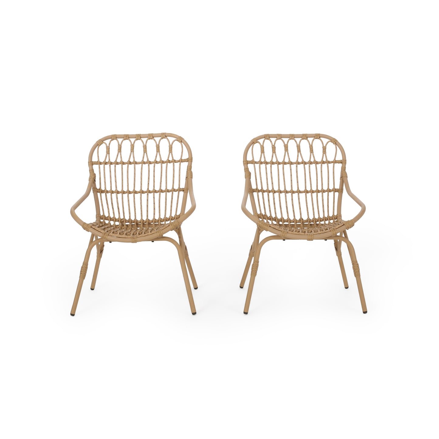 Monsoon Outdoor Accent Chair with Open Weave Design, Light Brown