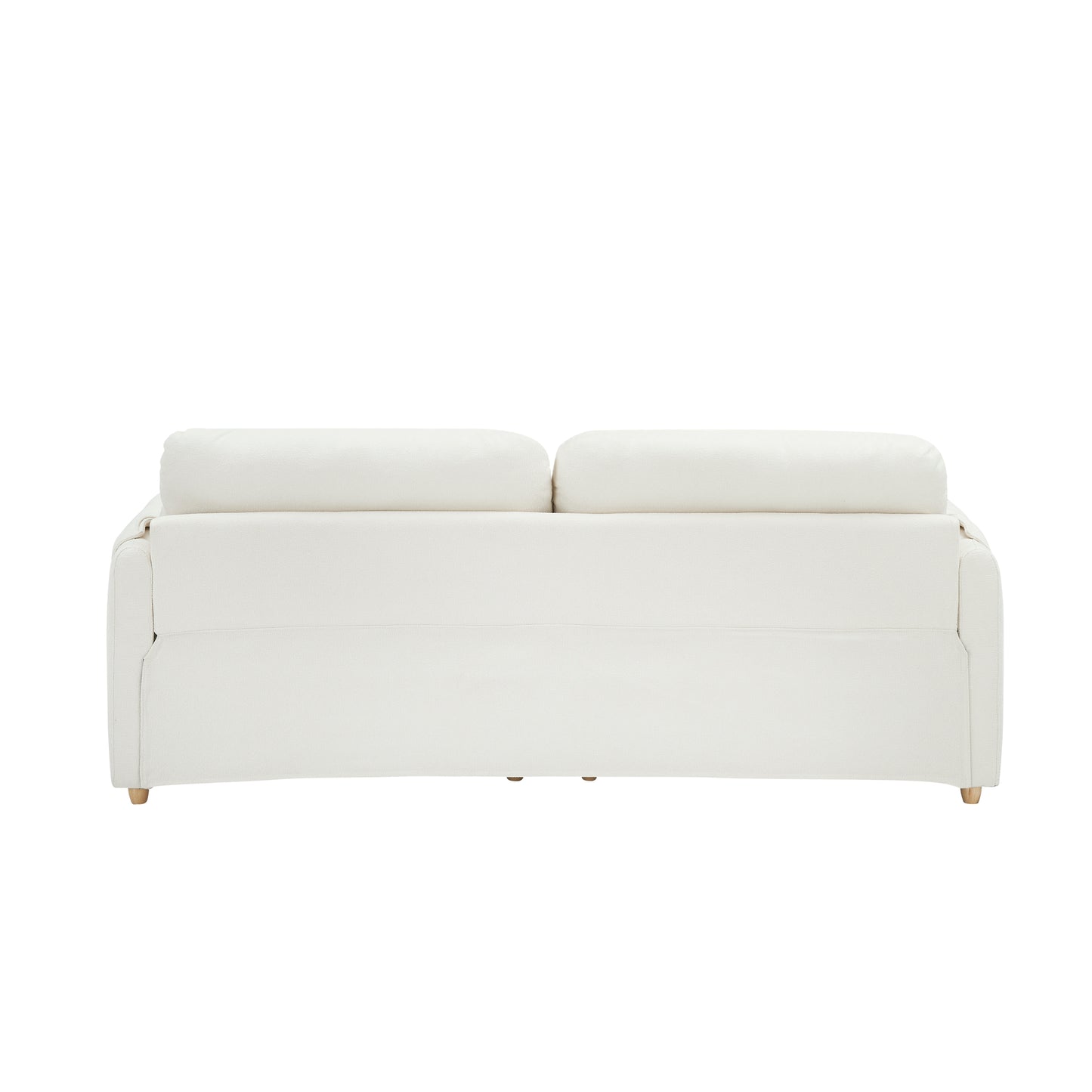 79.50 inches long, Teddy Cotton Linen Sofa Fabric, with metal conical long legs, metal strip matching, stylish and simple-Beige