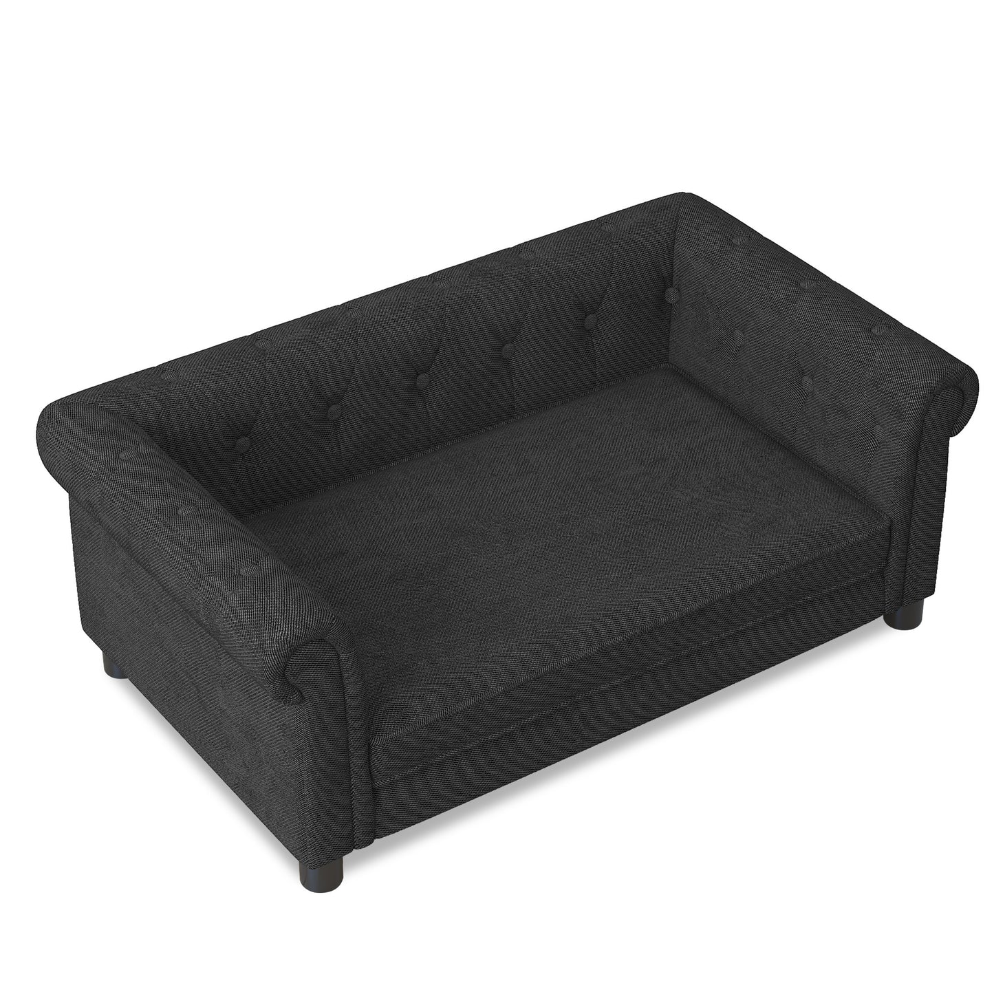 Modern Linen Fabric Elevated Dog Sofa Bed for Small and Medium Dogs