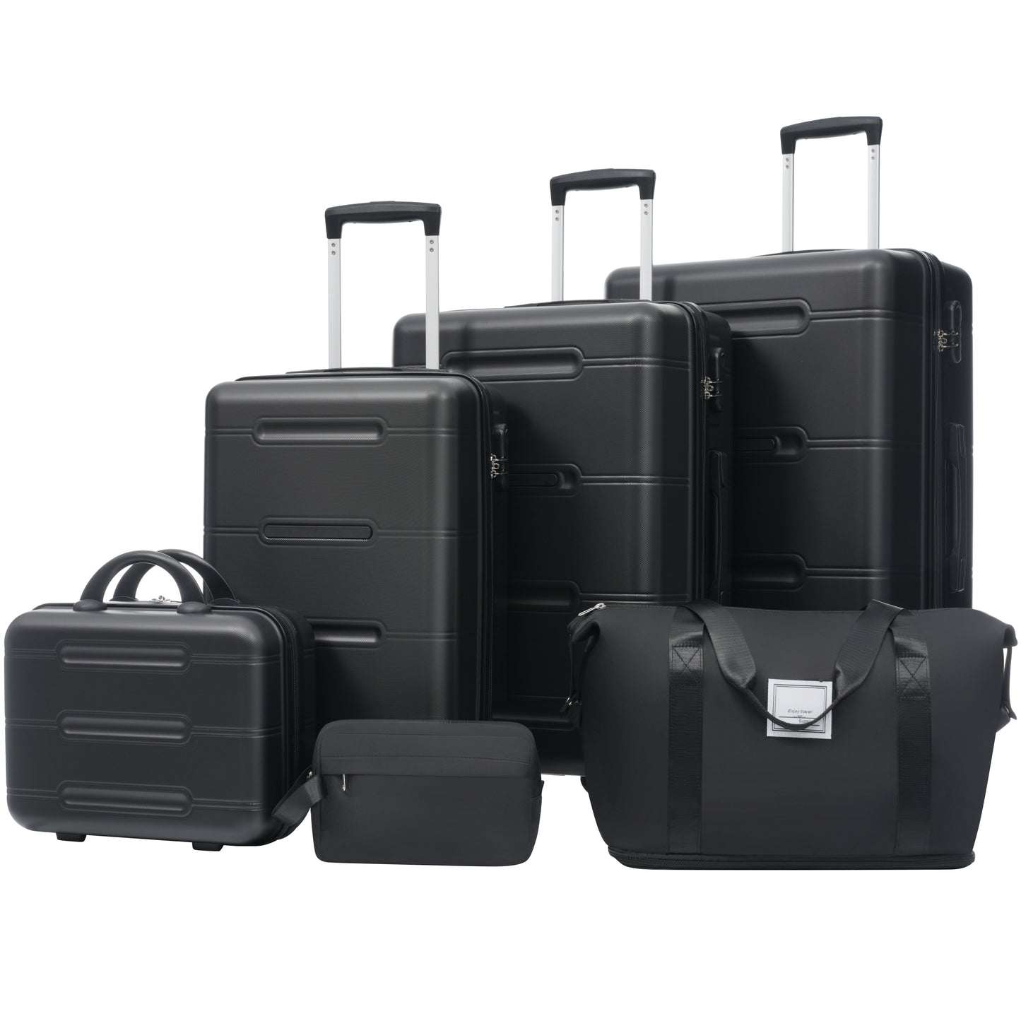 6 Piece Luggage Set, Lightweight Hardshell Suitcase with Double Spinner Wheels, Password Lock