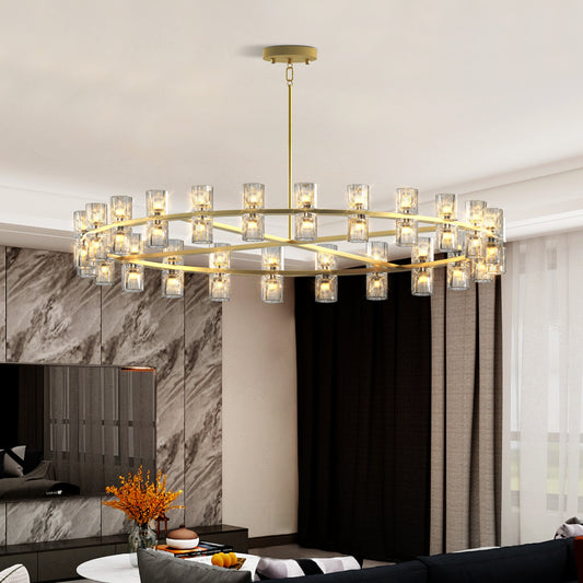 Chandelier Iron Gold Modern 48-Light, Available in 48" and 36" sizes for Dining Room and Kitchen Island