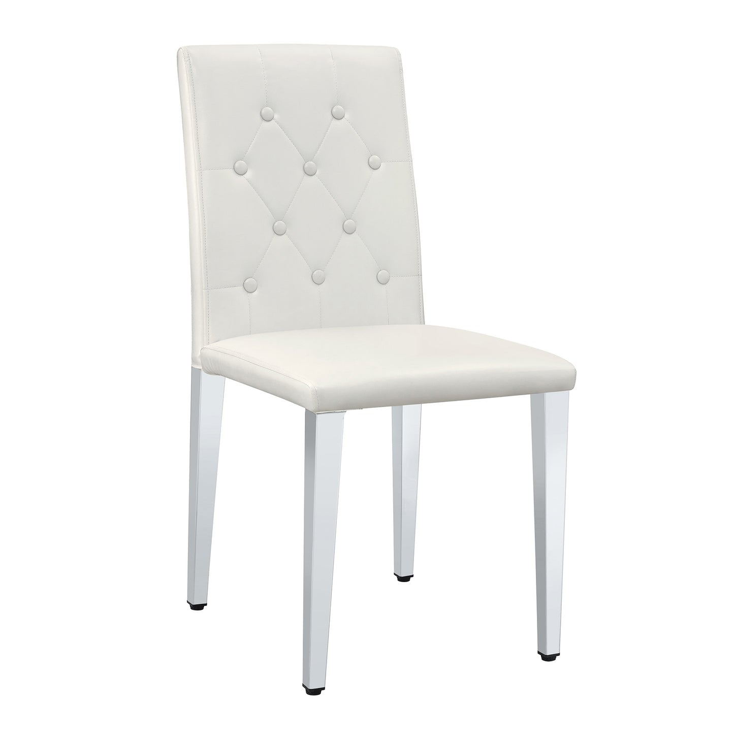 PU Leather Dining Chairs Set of 4 – Ergonomic Buckle Backrest Chairs, 35” Upholstered Dining Seating with Metal Legs