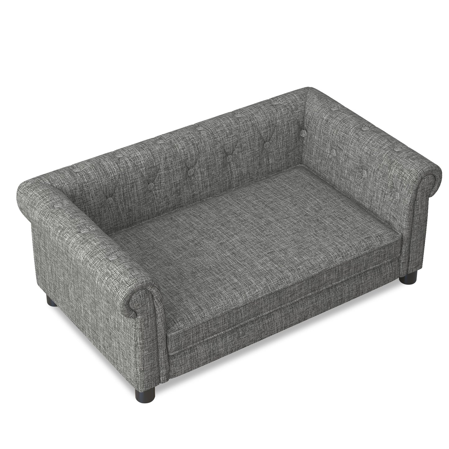 Modern Linen Fabric Elevated Dog Sofa Bed for Small and Medium Dogs