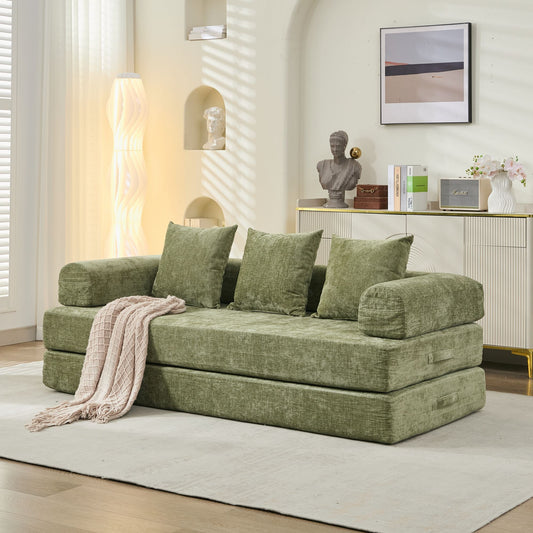 Futon Sofa Multiple Color Options Chenille Classic with Storage and Sleeper Function for Living Room or Lounge