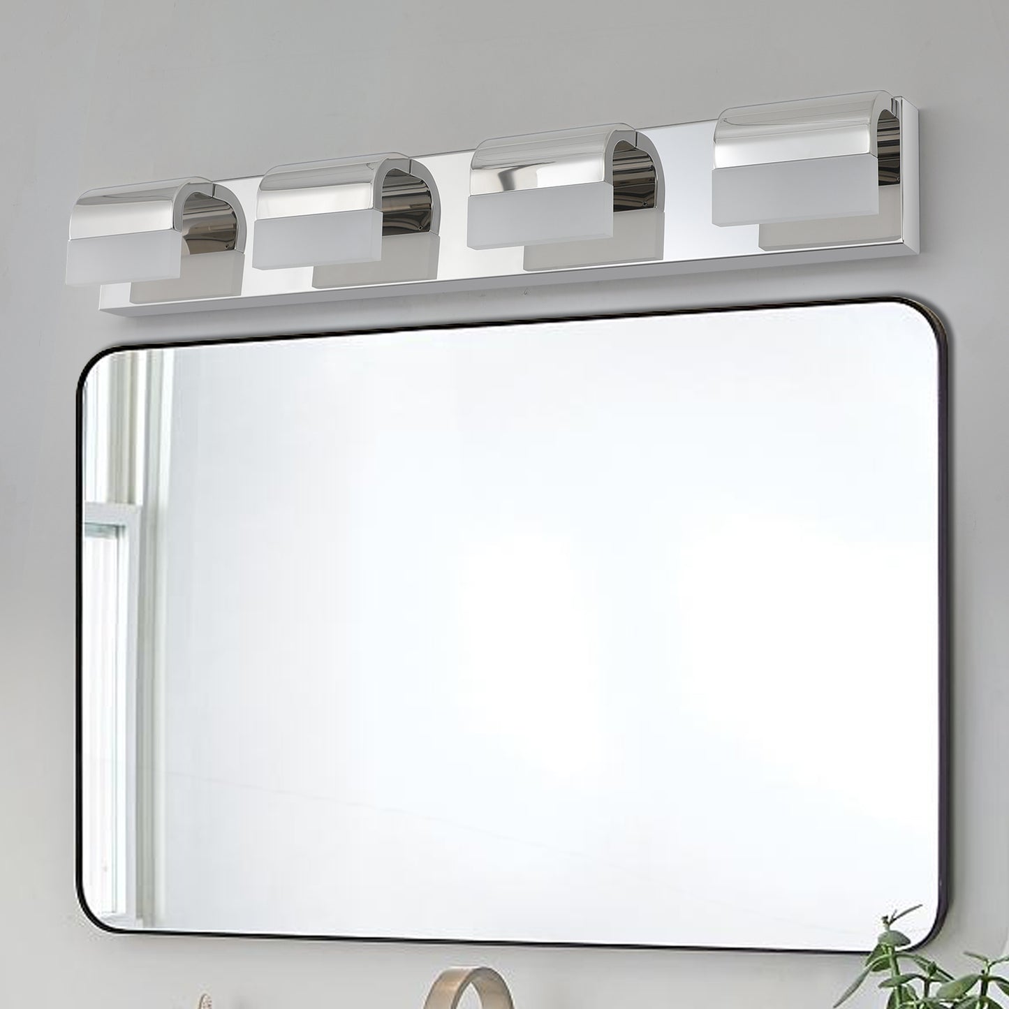 (Same as W1340110600/L2012) Modern Bathroom Vanity Lighting 4-Light LED Vanity Lights Over Mirror Bath Wall Lighting