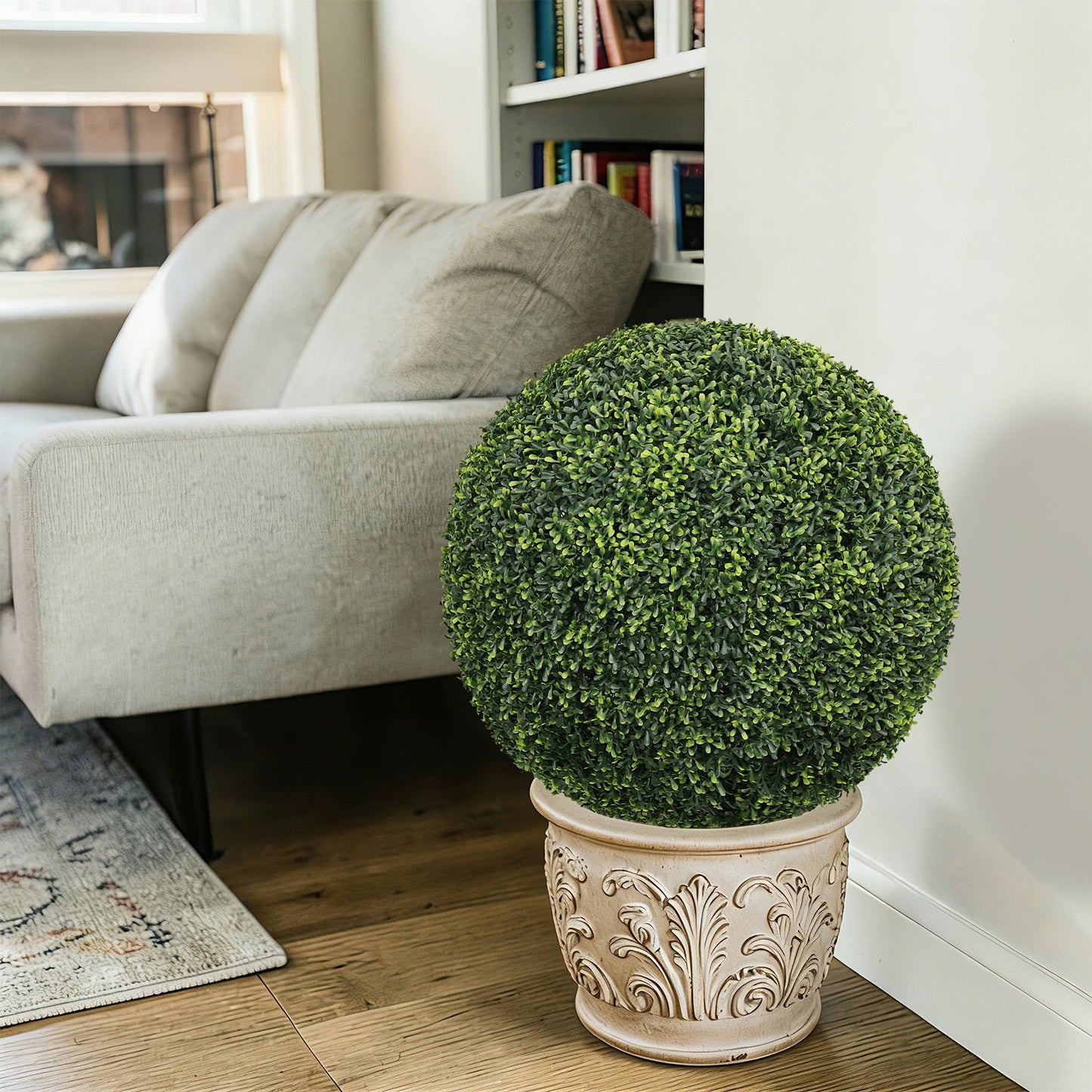 Topiary Balls Artificial Outdoor Faux Boxwood Plants Decorative Spheres for Garden Front Porch Patio,