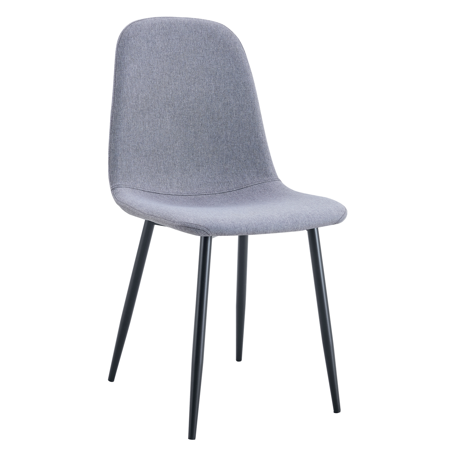 Modern Dining Chairs Set of 4 – Linen Cotton Upholstered Chairs with Metal Legs, High Resilience Seating