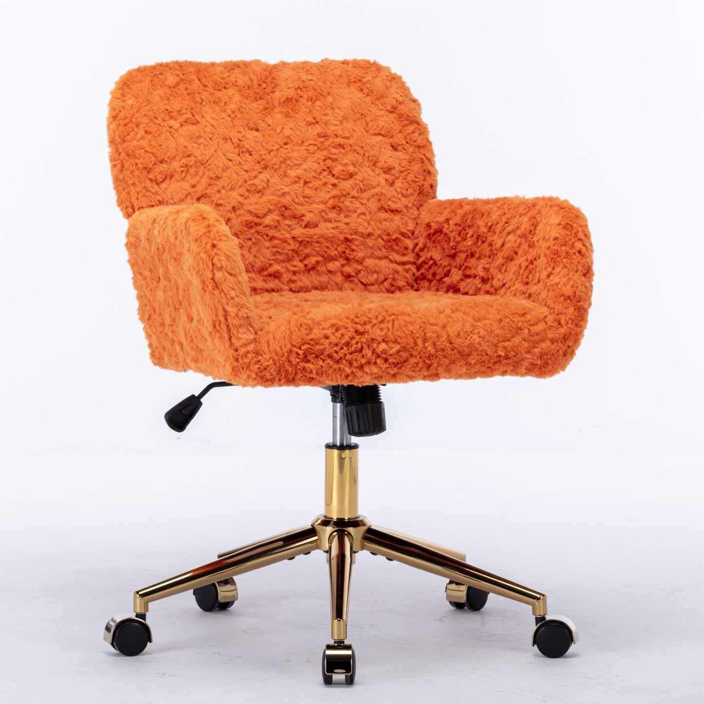 Adjustable Swivel Home Office Desk Chair with Golden Metal Base