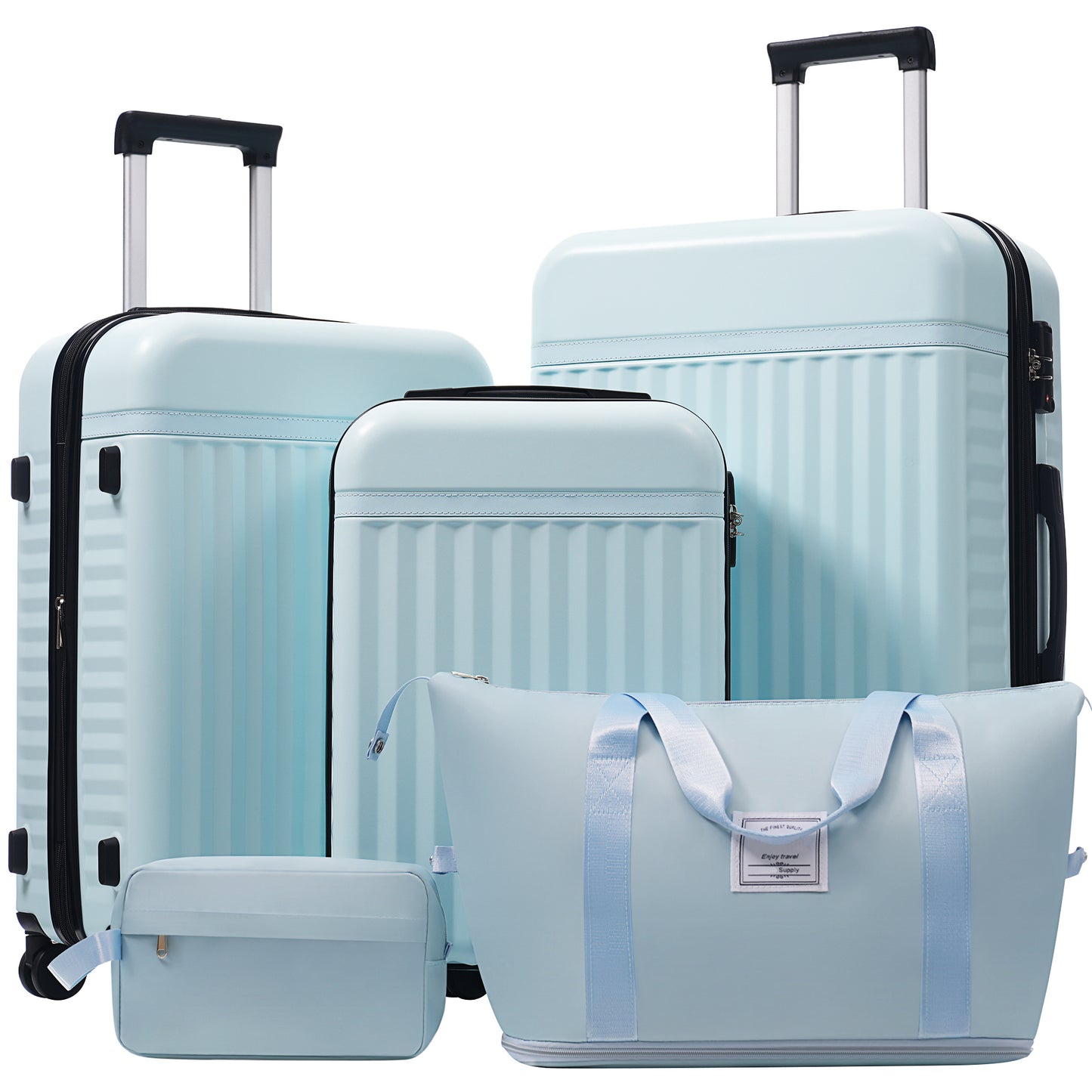5 Piece Hardside Expandable Luggage Set with Spinner Wheels and TSA Lock
