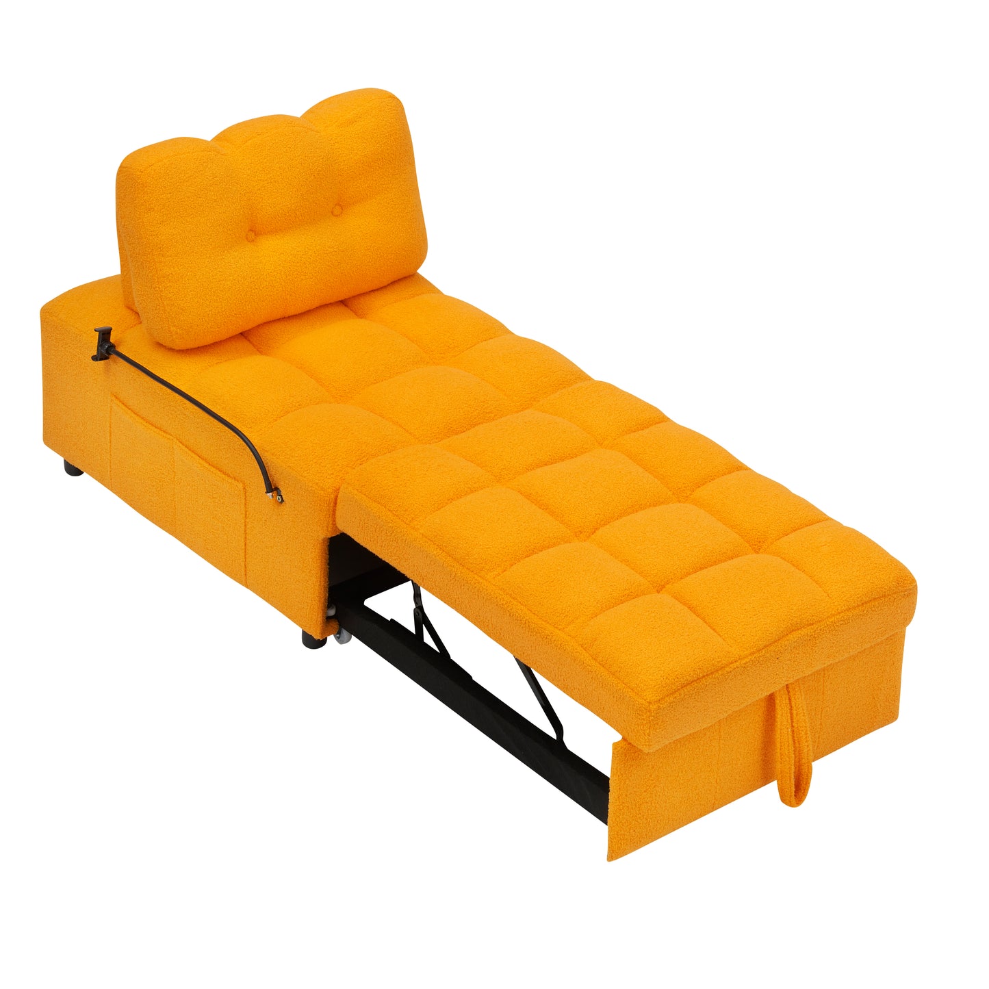 40.20 inches long, Teddy Sofa Fabric,a convertible sofa-cum-bed, for Apartment Office Living Room - Orange