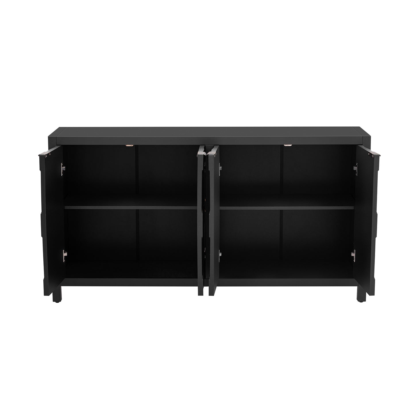 Luxurious Four-Door Sideboard with Honeycomb Patterned Doors, Offering Ample Storage for Study,Entrance and Living Room