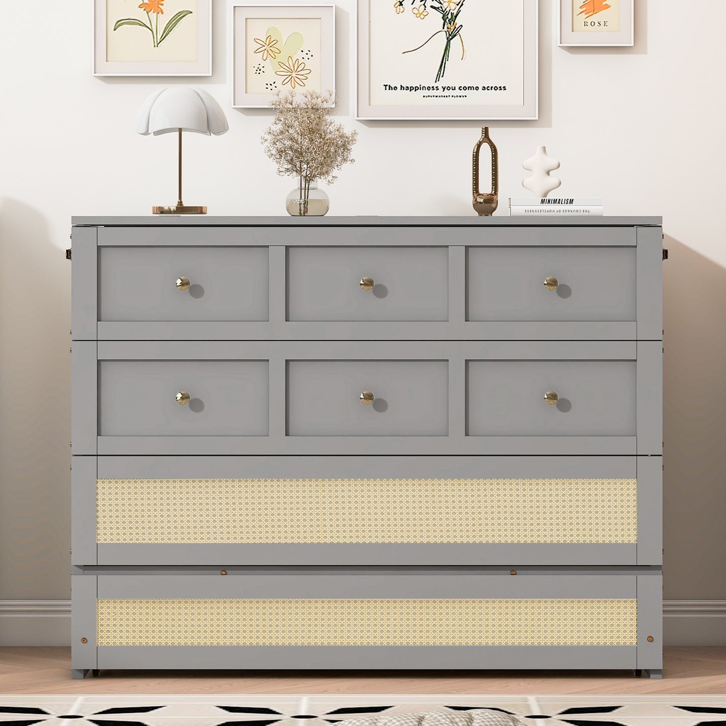 Full Size Murphy Bed with Large Drawers
