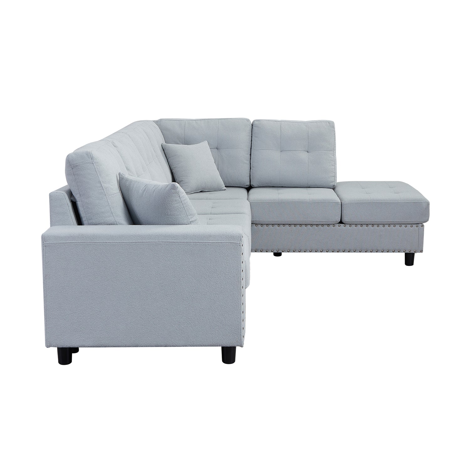 109.2''L-shaped Modular Sectional Sofa with Removable  Back Cushions and 2 Pillows, Suitable for Living rooms, Offices, and Apartments