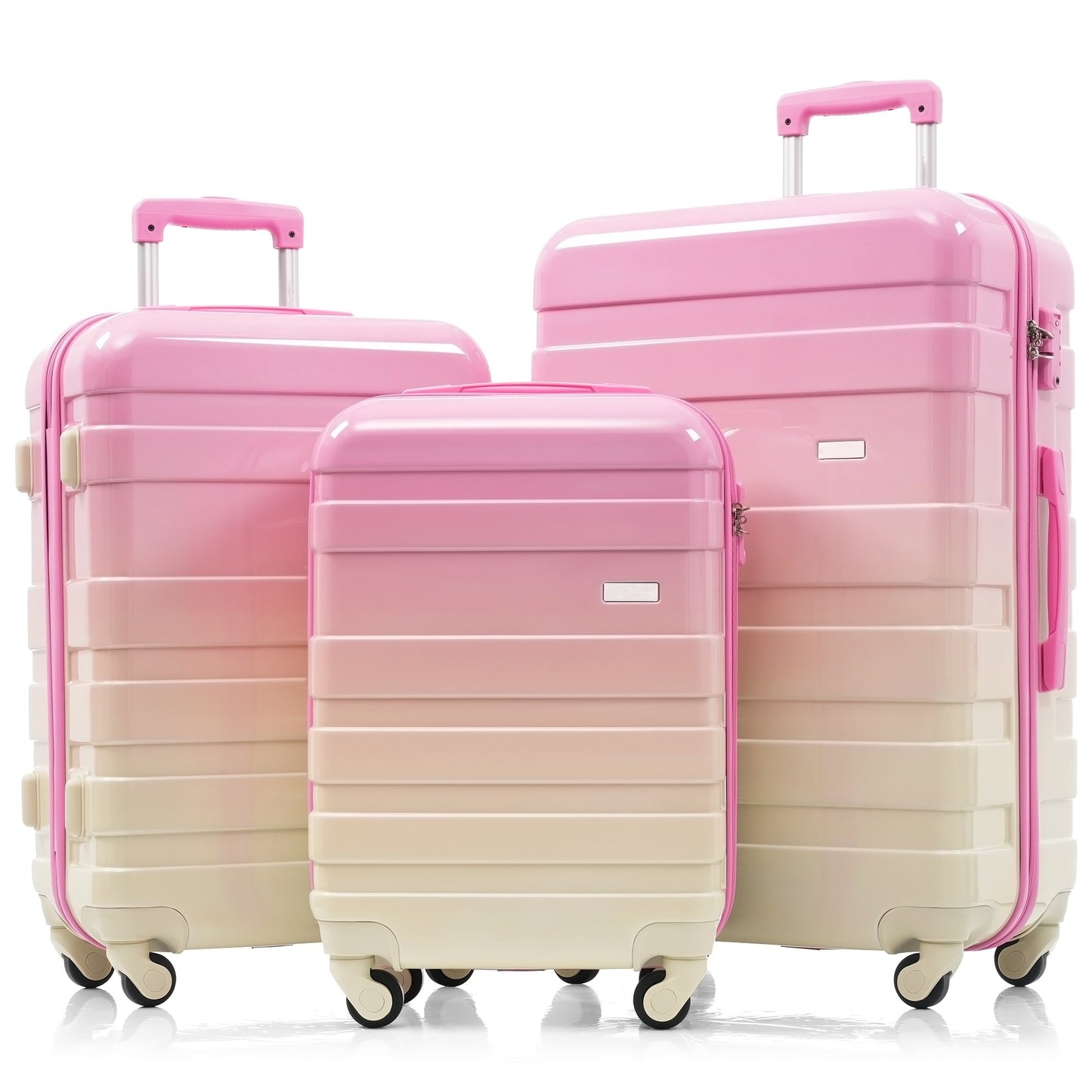 New Model ABS Hardshell 3pcs Hardside Suitcase Set with TSA Lock