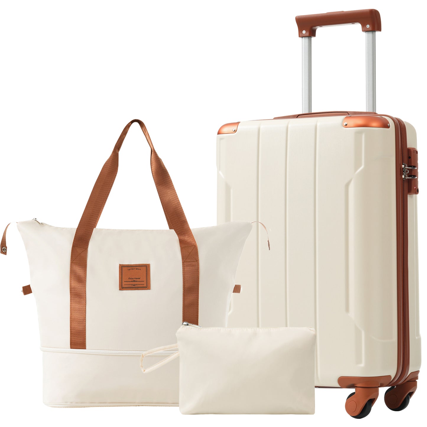 20 Inch Carry On Luggage Set 3 Piece with Spinner Wheels, Lightweight Hardshell ABS Suitcase for Weedend Getaways, Busin