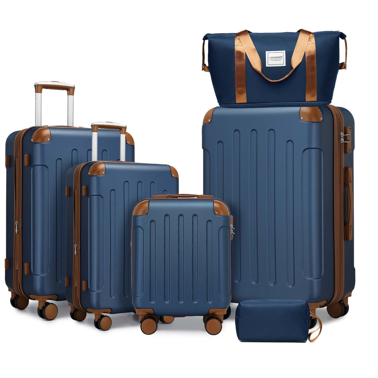 Luggage Sets 6 Piece with Duffel Bags, Hardside Expandable Suitcases with Spinner Wheels TSA Lock