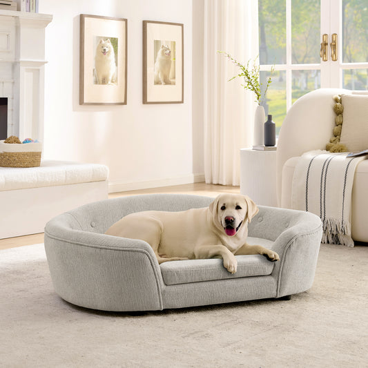 Pet Bed Multiple Color Options Foam Modern with Storage and Backrest for Bedroom or Guest Room
