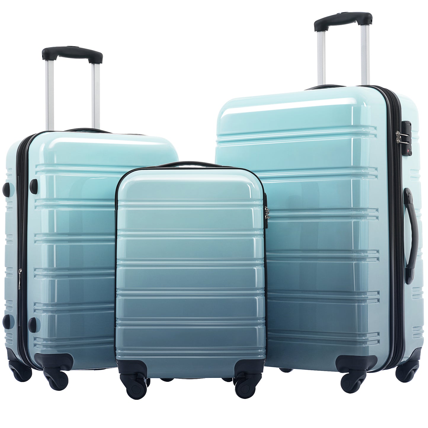 Hardshell Luggage Sets 3 Piece Gradient Color Expandable Suitcase with Spinner Wheels and TSA Lock Lightweight 20' 24' 2