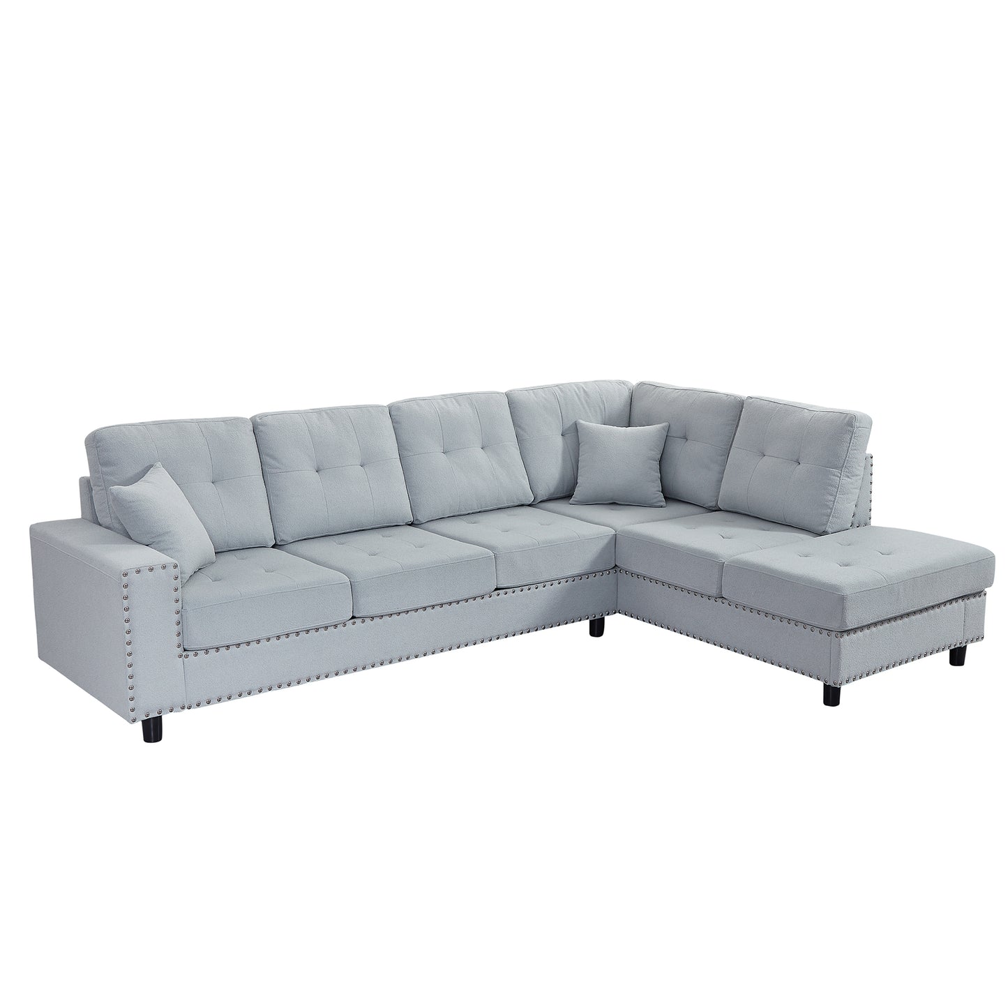 109.2''L-shaped Modular Sectional Sofa with Removable  Back Cushions and 2 Pillows, Suitable for Living rooms, Offices, and Apartments