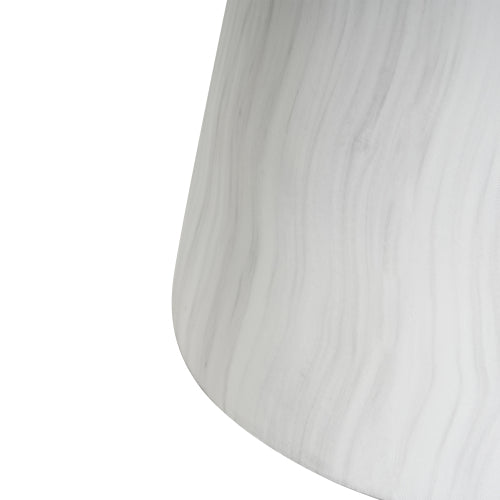 Outdoor Travertine Pedestal Side Table Lightweight Concrete MGO End Table for Indoor Outdoor Use White