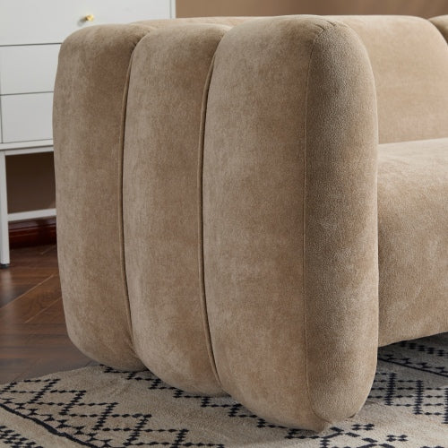 83" Wave Design 3-Seater Sofa – Modern Upholstered Curved Couch for Living Room, Bedroom, Apartment & Office