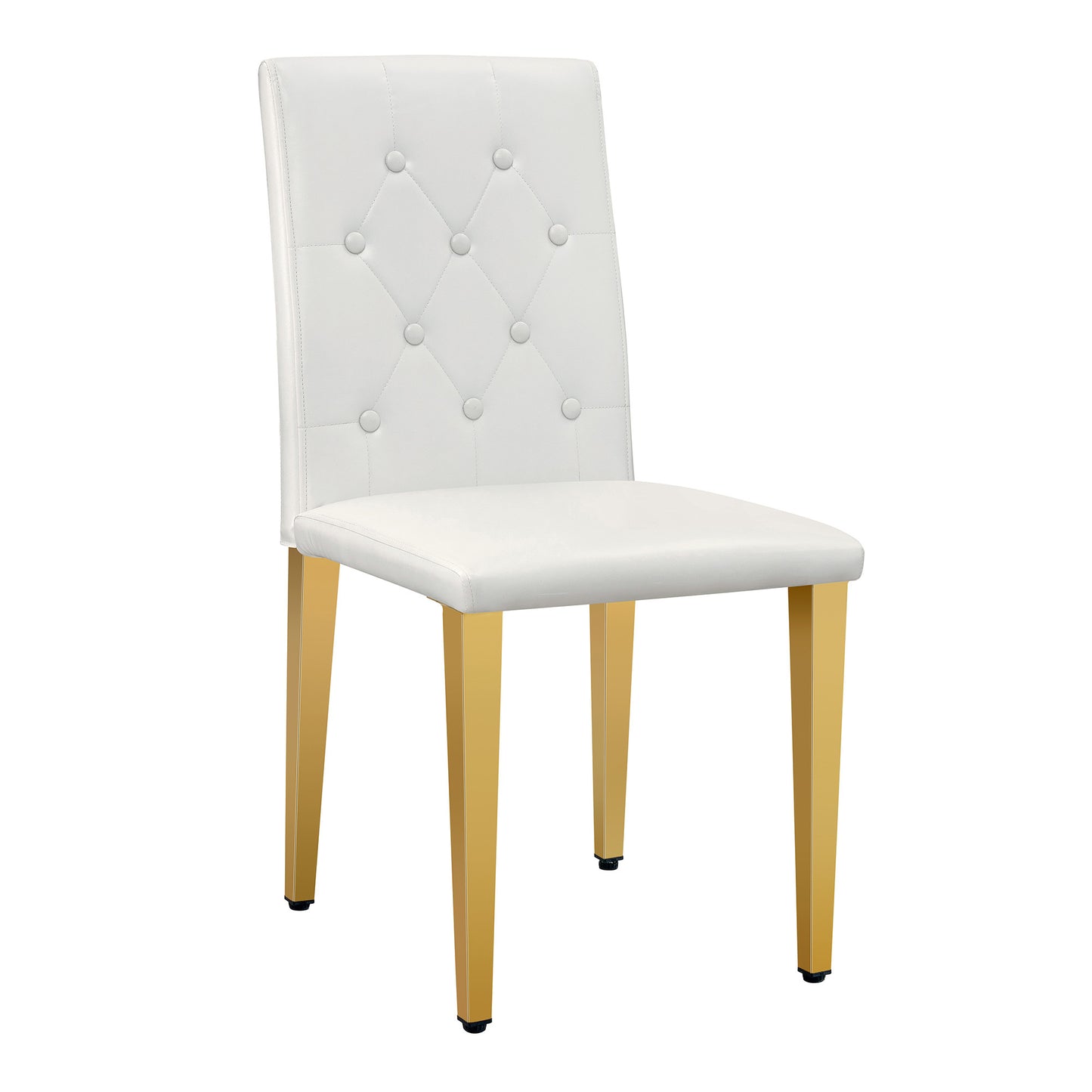 PU Leather Dining Chairs Set of 4 – Ergonomic Buckle Backrest Chairs, 35” Upholstered Dining Seating with Metal Legs