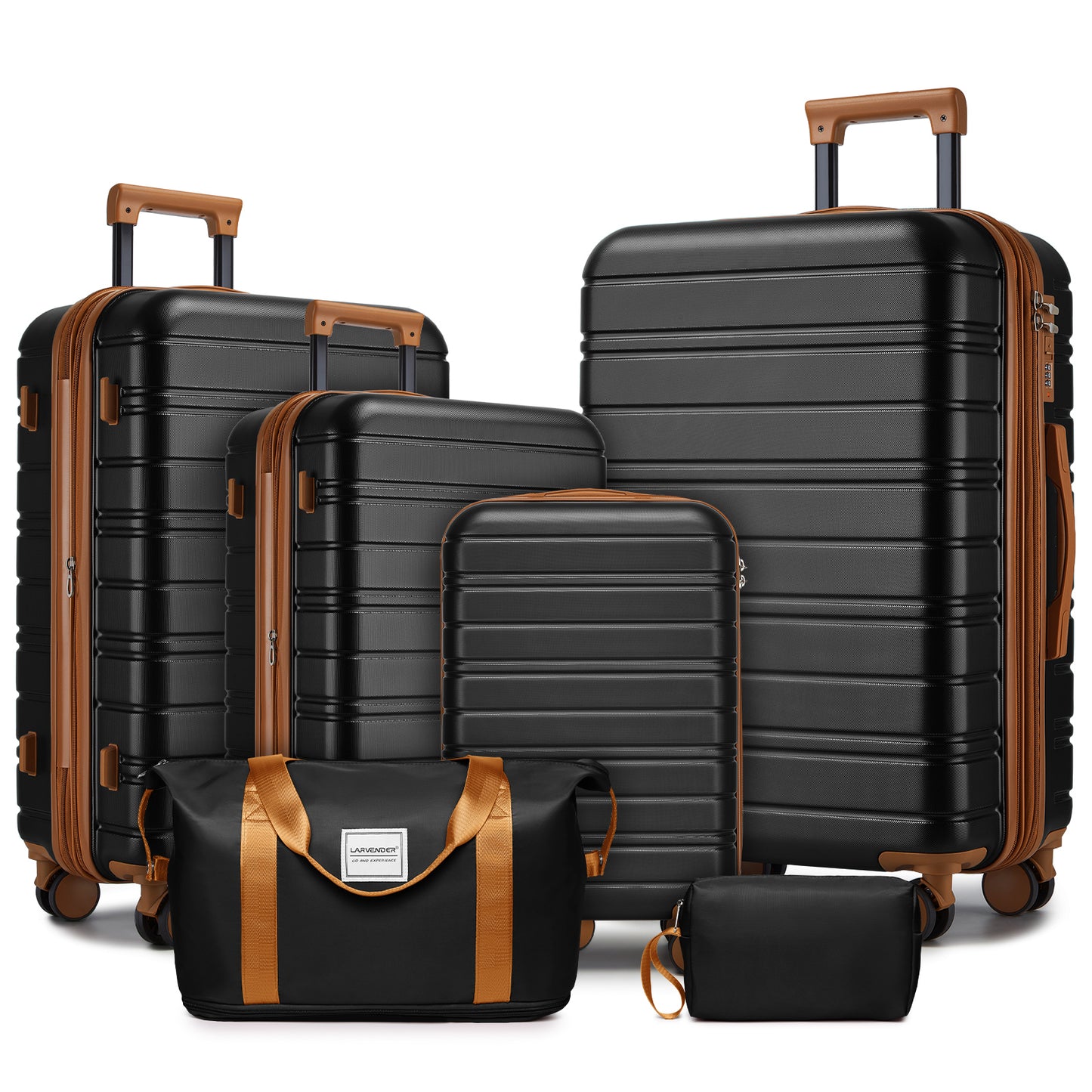Luggage Sets 6 Piece with Duffel Bags, Hardside Expandable Suitcases with Spinner Wheels,