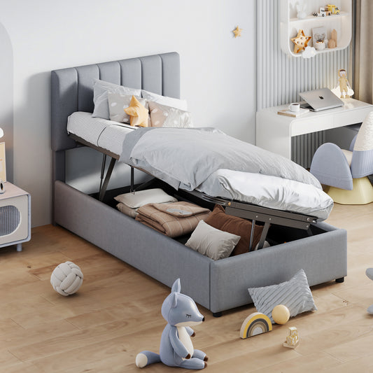 Platform Bed Multiple Color Options Upholstered Modern with Storage and Headboard for Bedroom or Guest Room