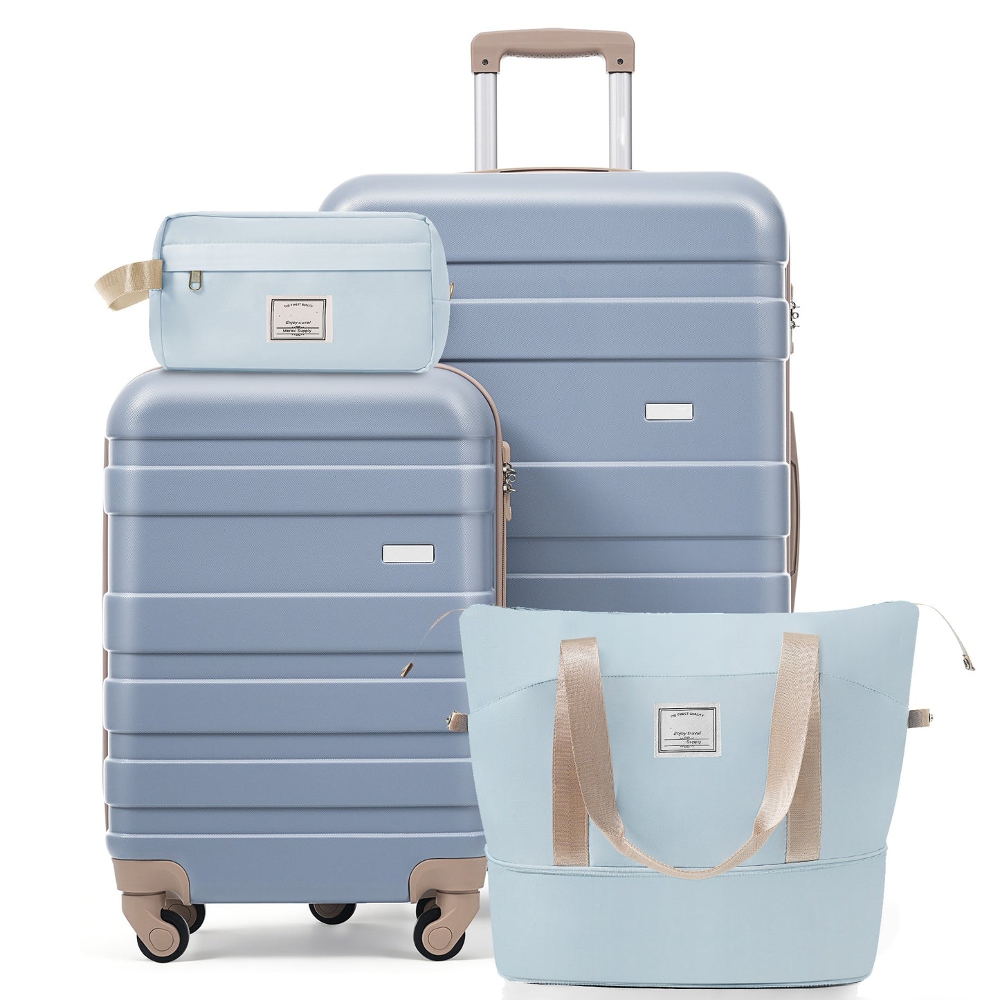 4-Piece Luggage Set - 20in Carry-On, 28in Checked