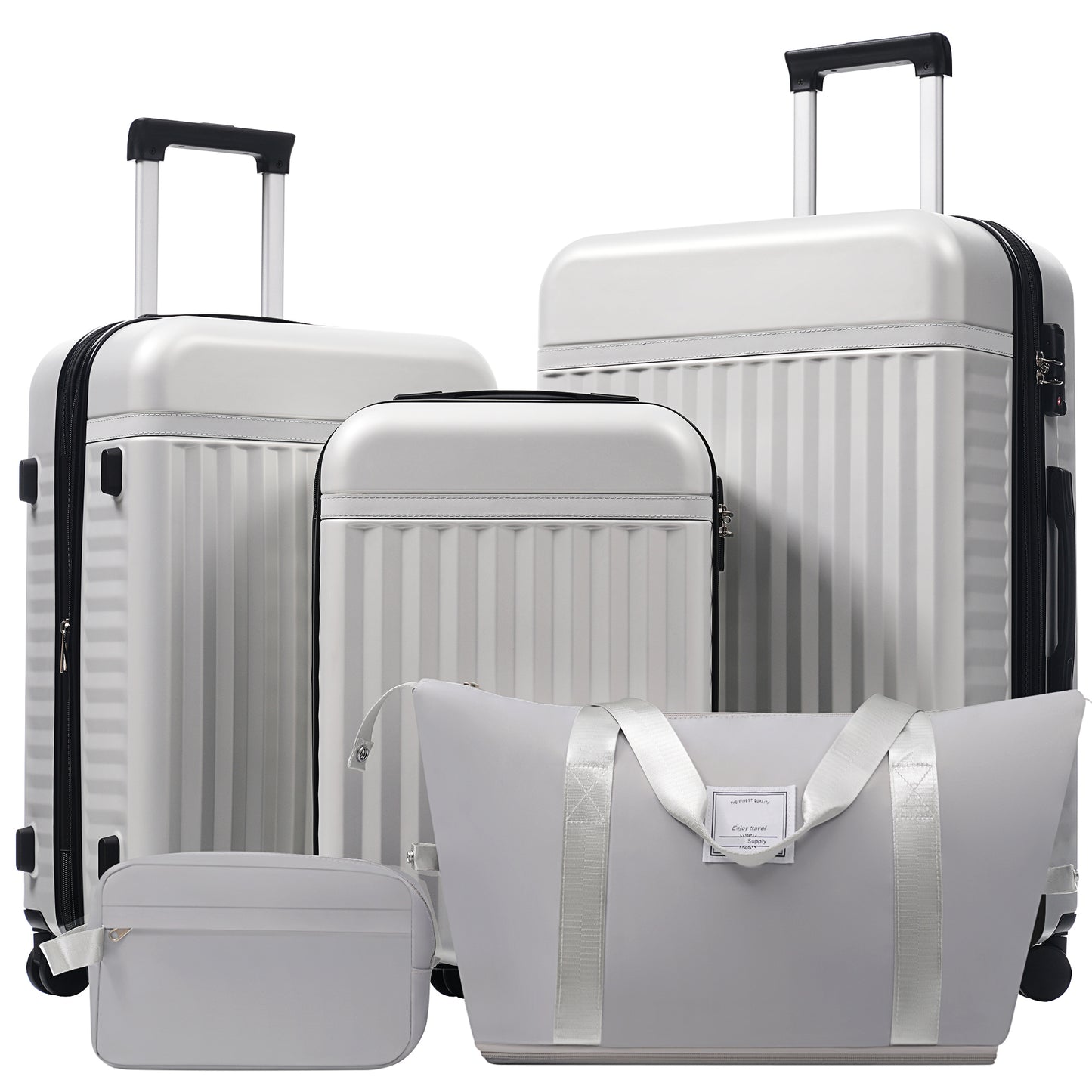 5 Piece Hardside Expandable Luggage Set with Spinner Wheels and TSA Lock