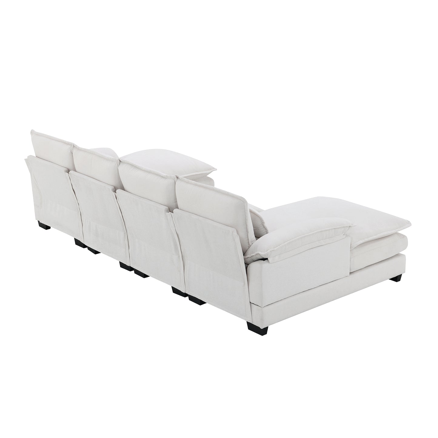 109.8*55.9" Modern U-shaped Sectional Sofa with Waist Pillows,6-seat Upholstered Symmetrical Sofa Furniture,Sleeper Sofa Couch with Chaise Lounge for Living Room,Apartment,2 Color