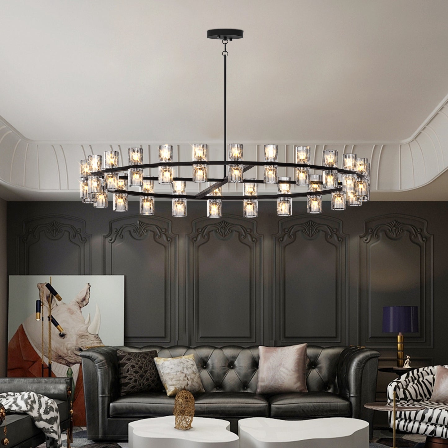 Modern Luxury K9 Crystal Wagon Wheel Chandelier LED Lighting