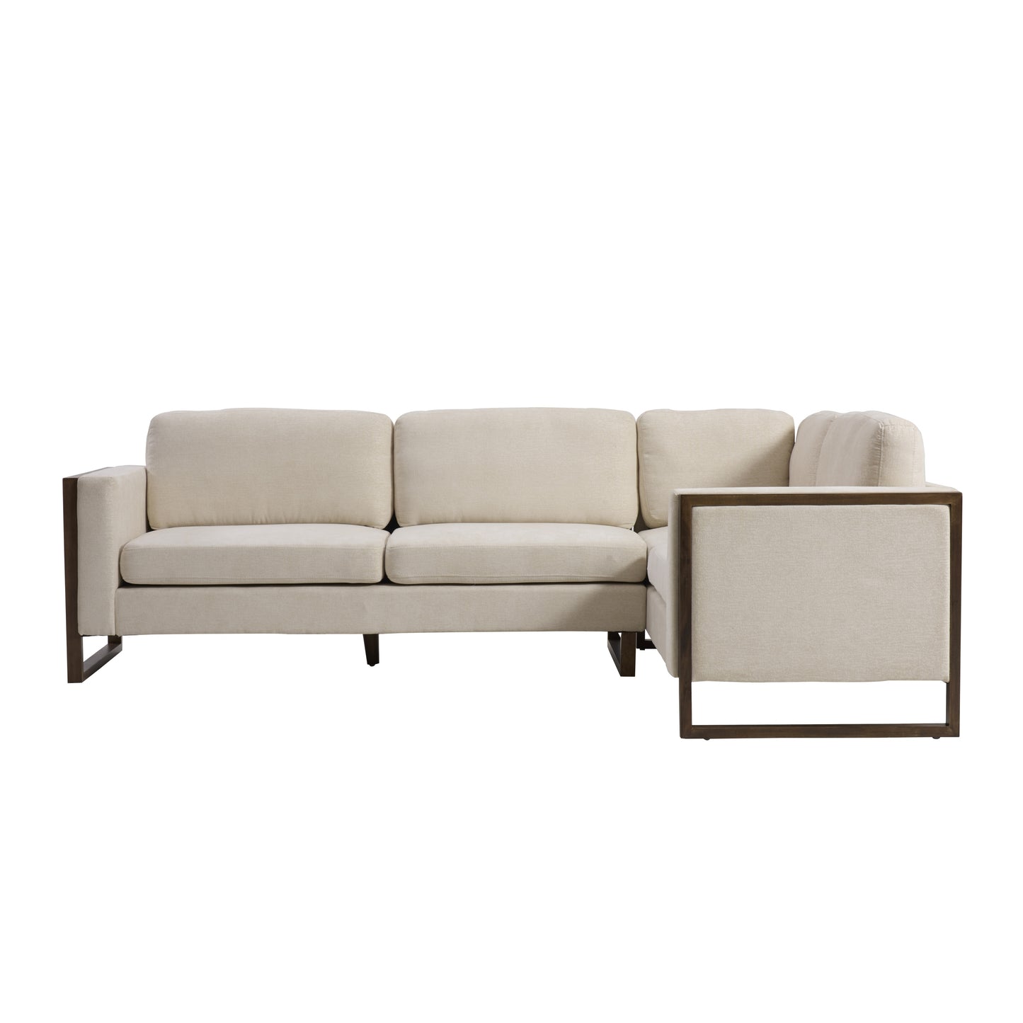Otis 104 in. Square Arm 2-piece L Shaped Sectional Chenille Sofa,Living Rooms,Bedrooms,Apartment Office