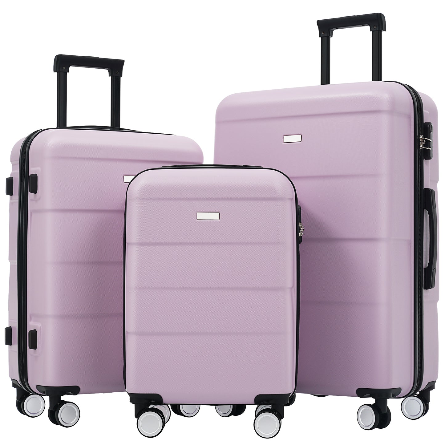 Hardshell Luggage Sets 3 Piece Double Spinner Wheels Suitcase with Handle Password Lock, Lightweight 20'+24'+28' Luggage