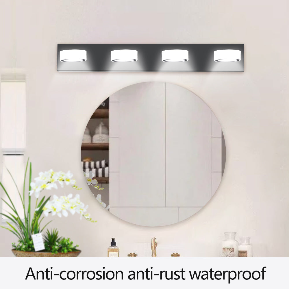 (Same as W1340110592/L2008) LED Modern Black 4-Light Vanity Lights Fixtures Over Mirror Bath Wall Lighting