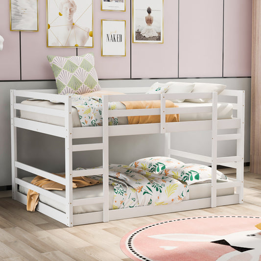 Bunk Bed, Full Over Full, Solid Wood with Ladder for Shared Bedroom or Guest Room