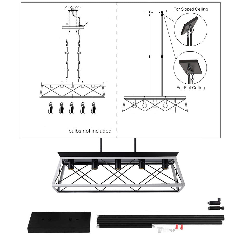 (New SKU:W1340P206634) 5-Light Farmhouse Chandeliers For Dining Room white(No Bulbs)