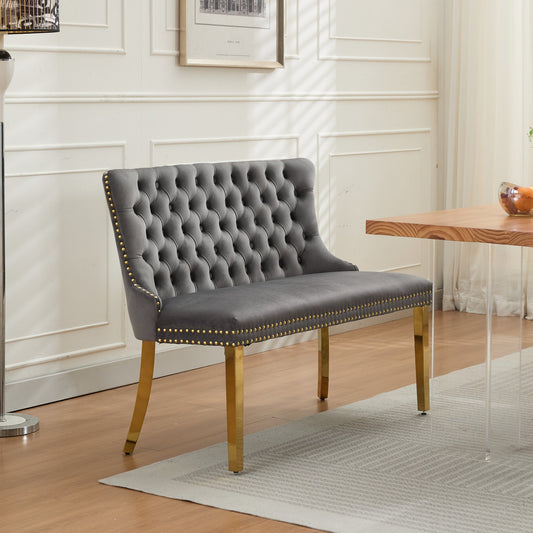 Table Velvet Mid-Century Modern with Tufted Detail for Living Room or Entryway