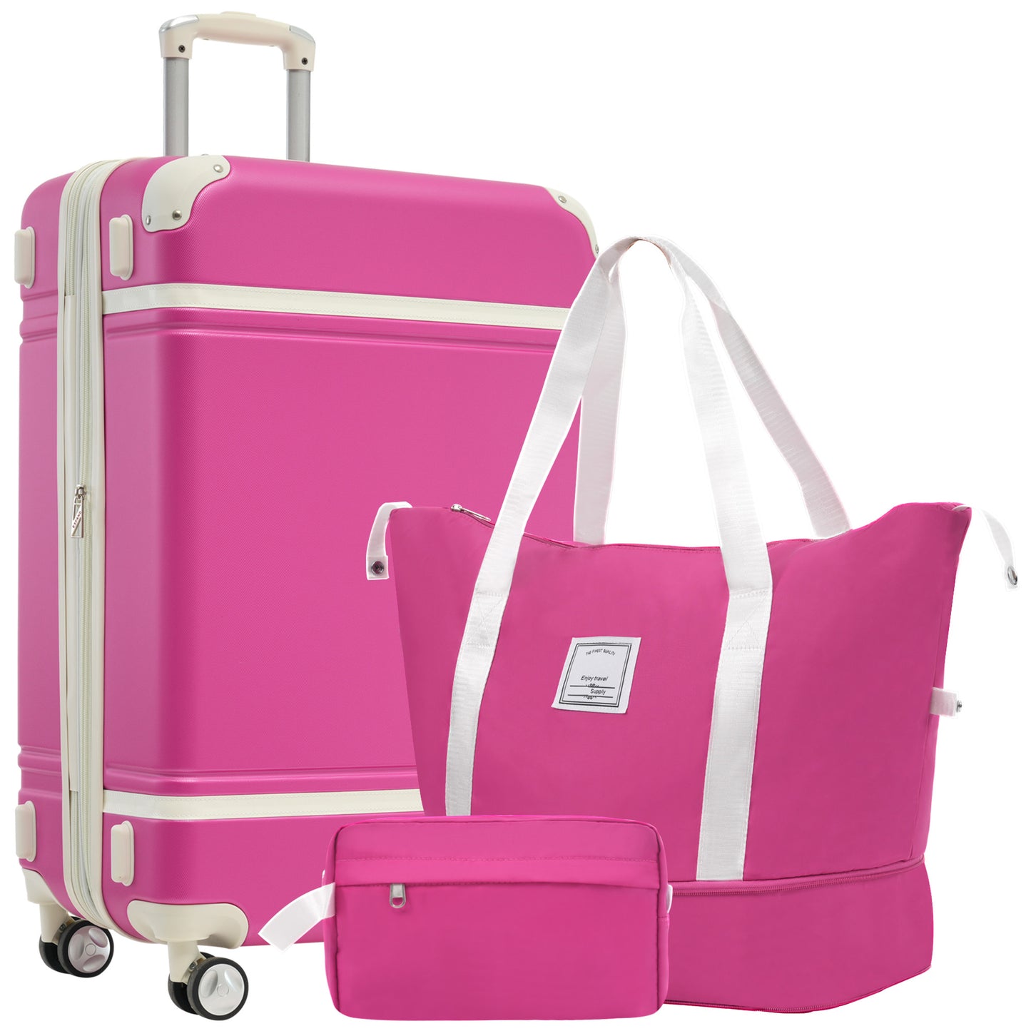 Hardshell Luggage Sets with Bags Lightweight Suitcase Double Spinner Wheels with TSA Lock Single Vintage Lug